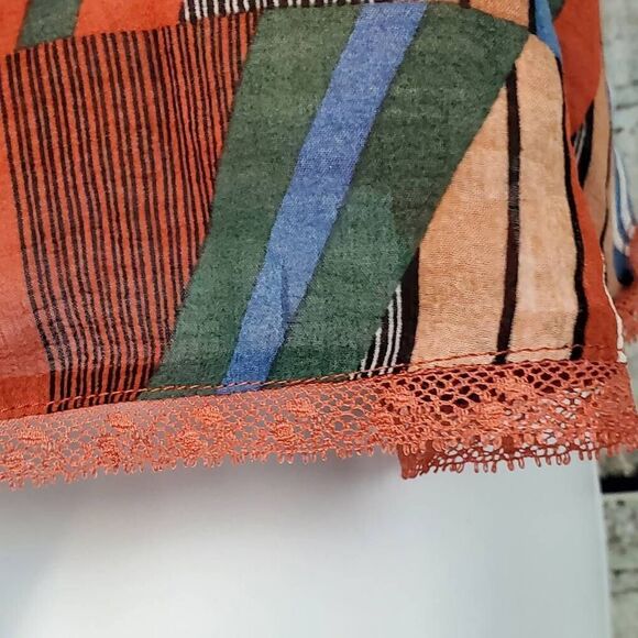 Allie Rae Women's Medium Multicolor Geometric Print Tank Top Strappy Adjustable - Picture 2 of 7